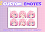 draw chibi emotes, animated emotes, badges for vtuber character twitch discord